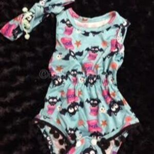 Aqua Bat Pom Pom Romper  AQBAT6M  0M-6M  NWT Boutique
